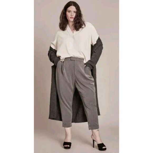 11‎ Honore Destiny High Waisted Tapered Trouser Sz 16 Dress Pants Grey NWT - Picture 1 of 9